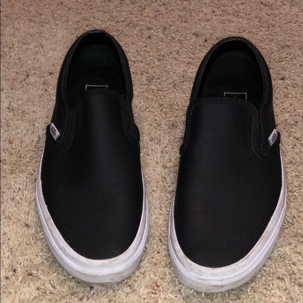 Black leather vans